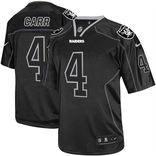 cheap î€€jerseysî€ stitched Oakland Raiders #4 Derek Carr Lights Out Black ...